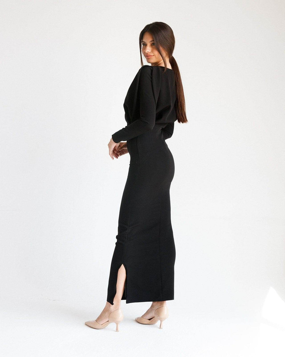 SAFA EMBELLISHED CREPE DRESS - MOONMAINS EGY