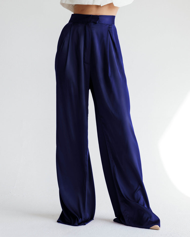 WIDE LEG SATIN PANTS - MOONMAINS EGY