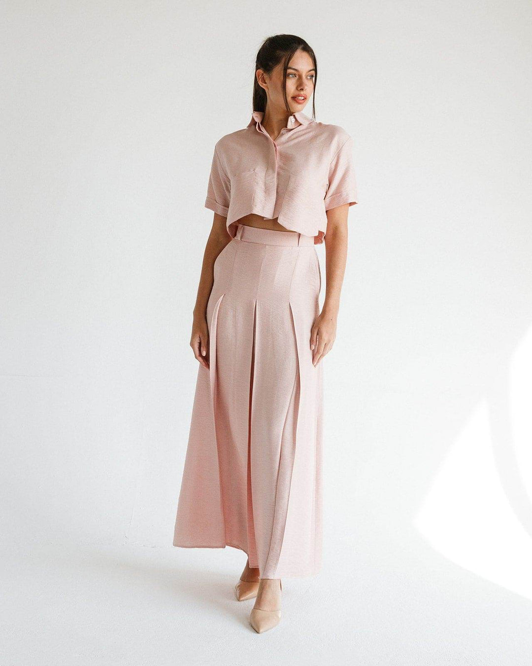 CROPPED LINEN SHIRT - MOONMAINS EGY