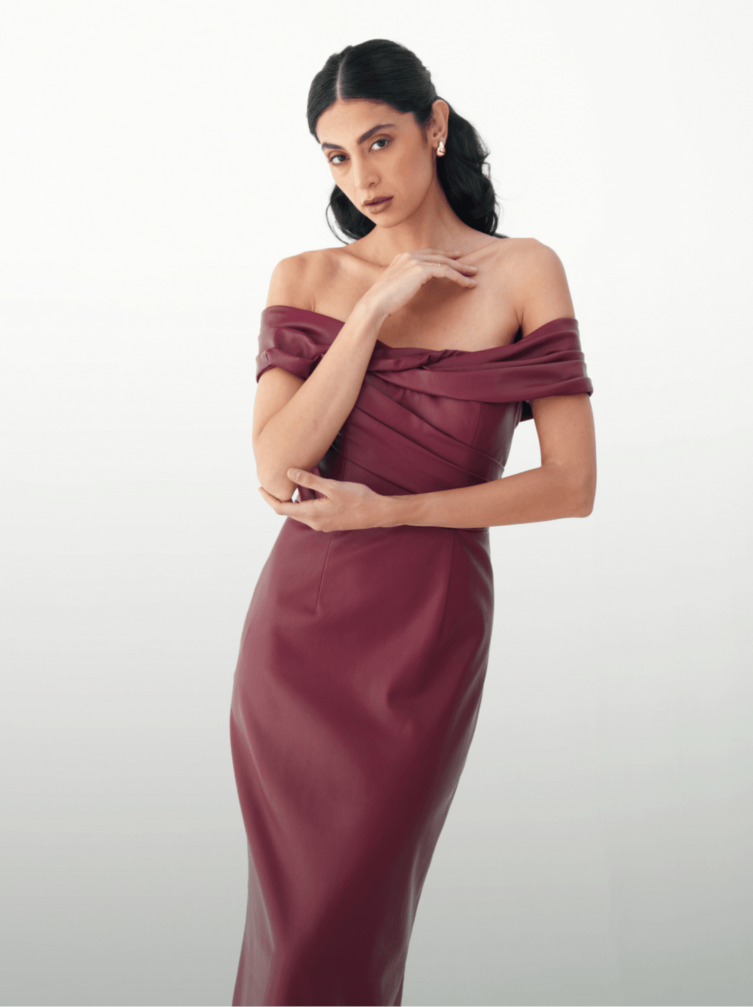Burgundy Luxe dress - MOONMAINS EGY