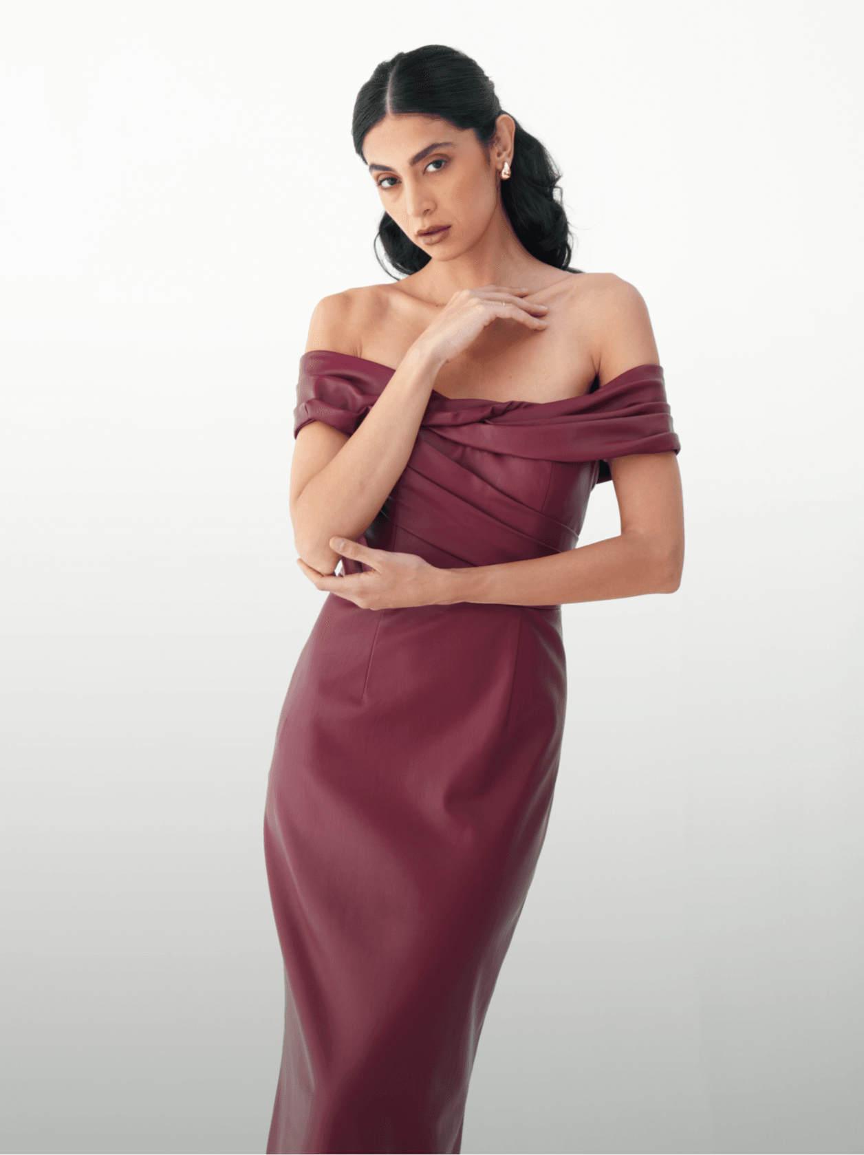 Burgundy Luxe dress - MOONMAINS EGY