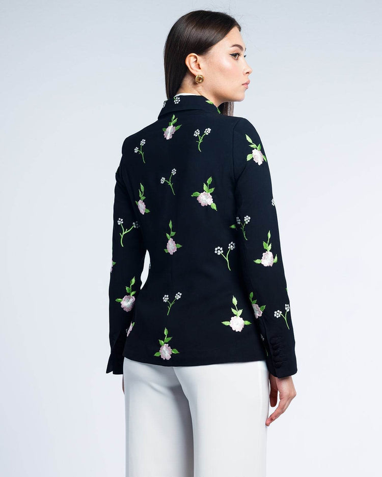 ROSIE - FLORAL EMBROIDERY DOUBLE-BREASTED BLAZER - MOONMAINS EGY
