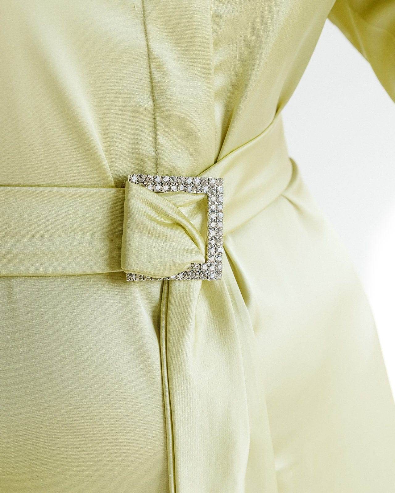 TIE-DETAIL SATIN MAXI DRESS - MOONMAINS EGY