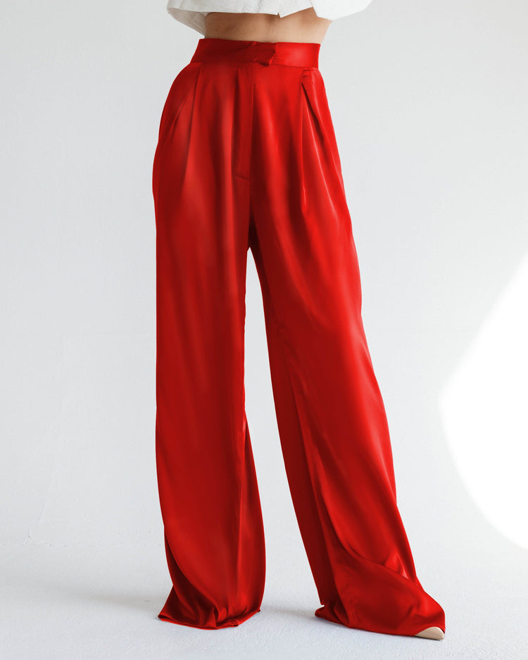 WIDE LEG SATIN PANTS - MOONMAINS EGY