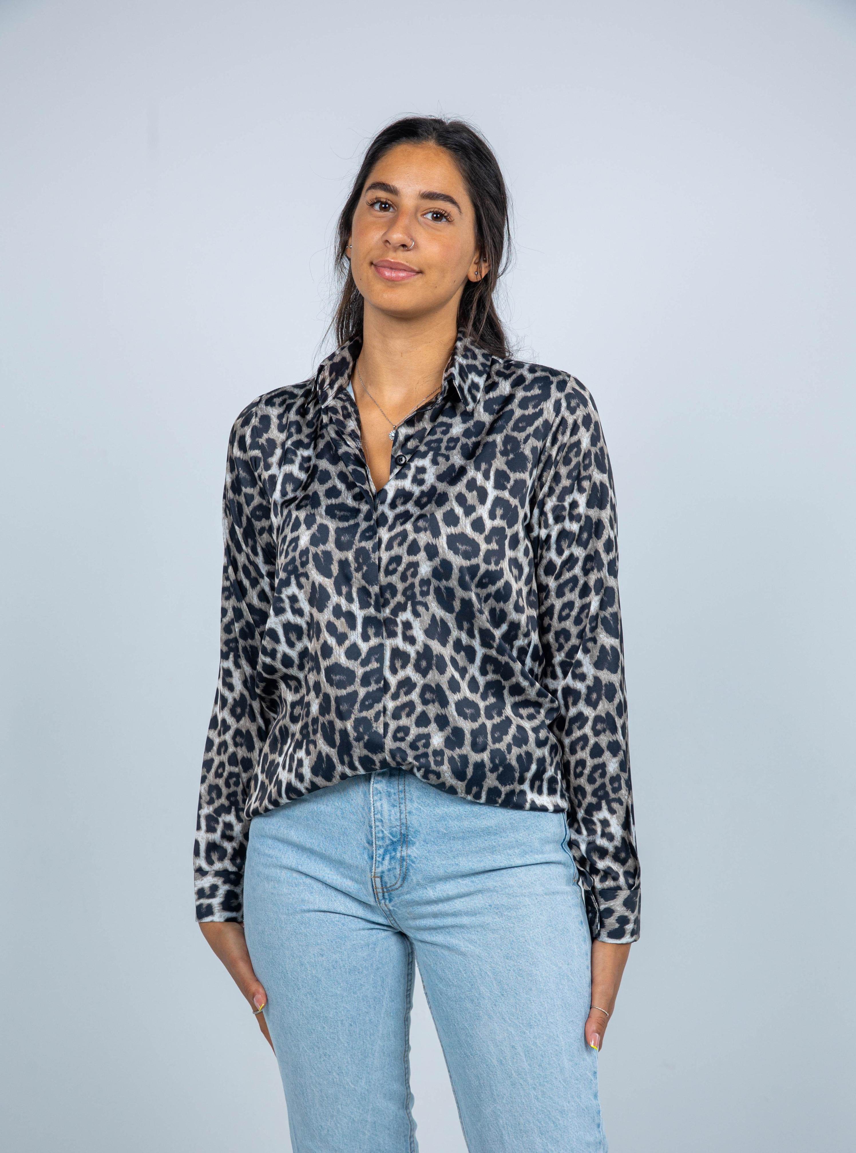 LEOPARD PRINT SATIN SHIRT - MOONMAINS EGY