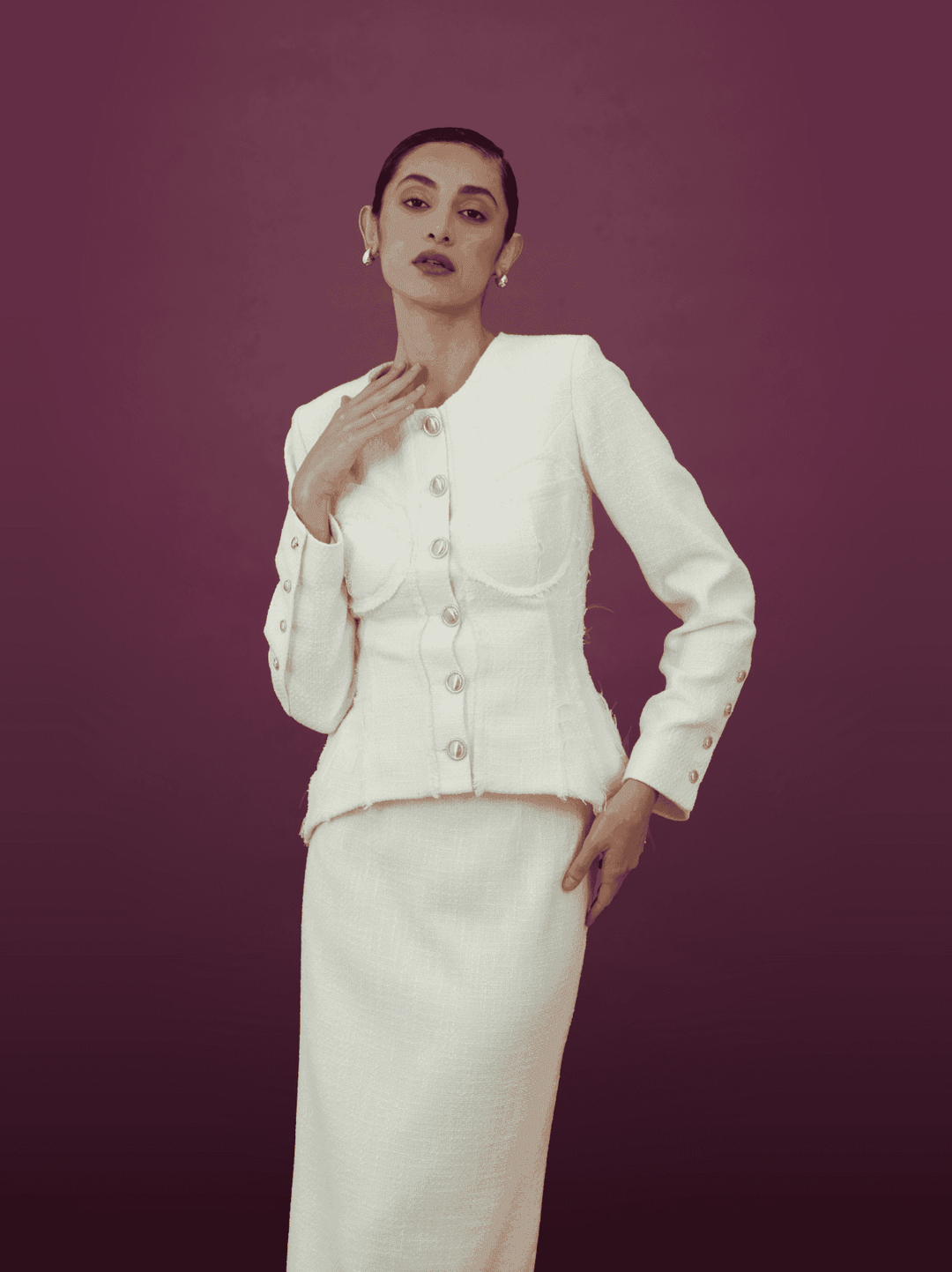 Classic Ivory Textured Ensemble - MOONMAINS EGY