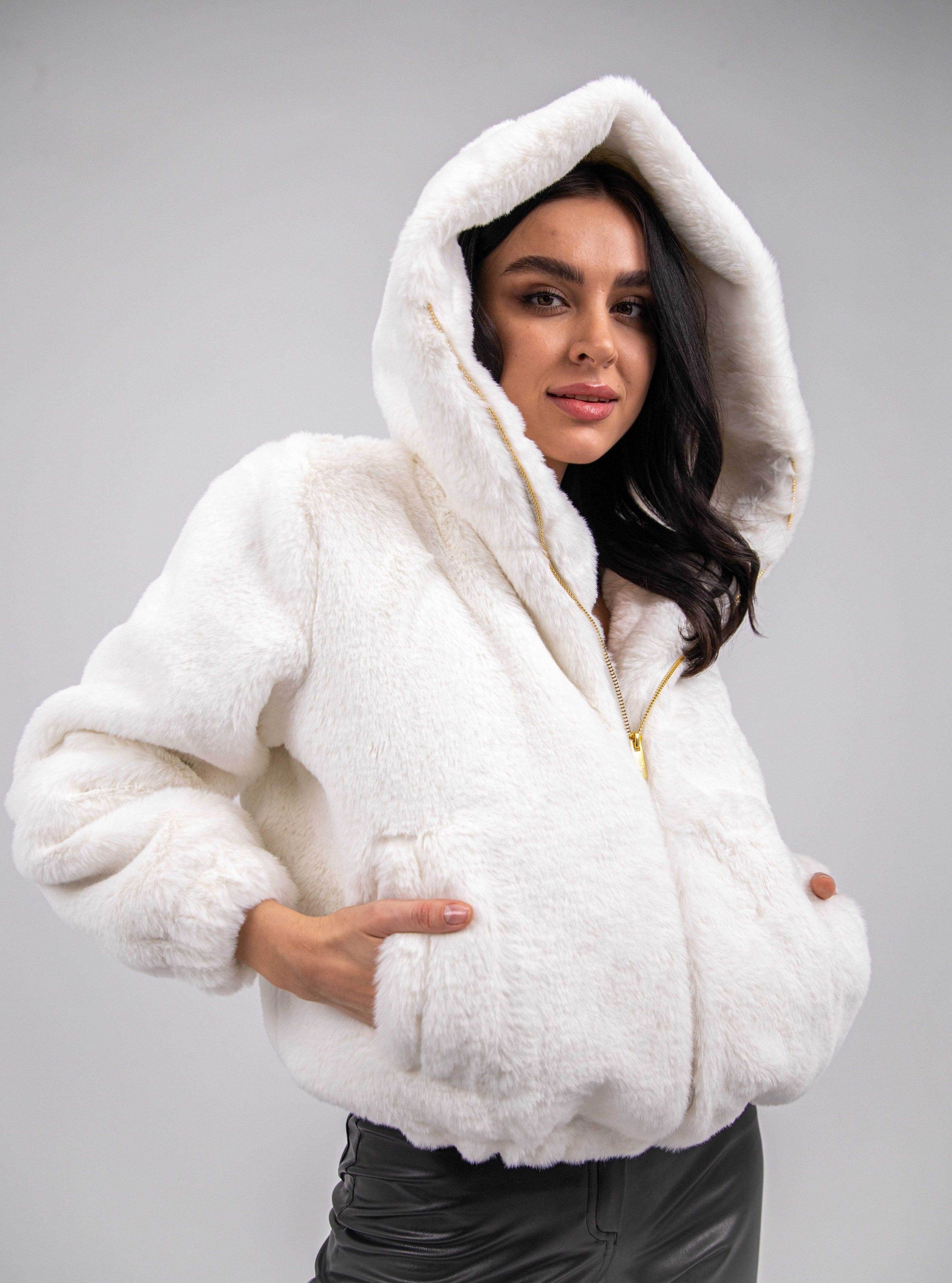 FAUX FUR HOODED JACKET - MOONMAINS EGY