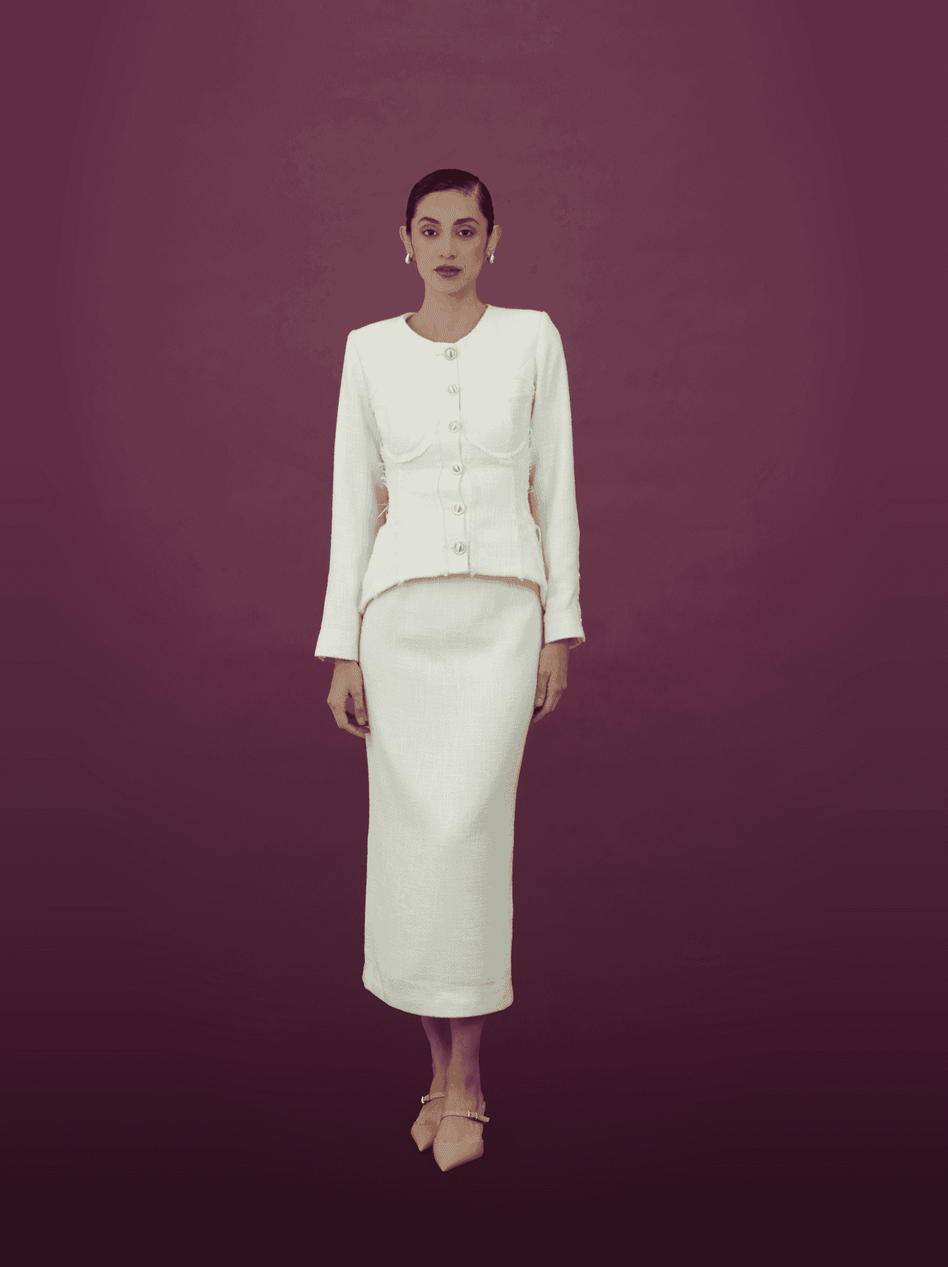 Classic Ivory Textured Ensemble - MOONMAINS EGY