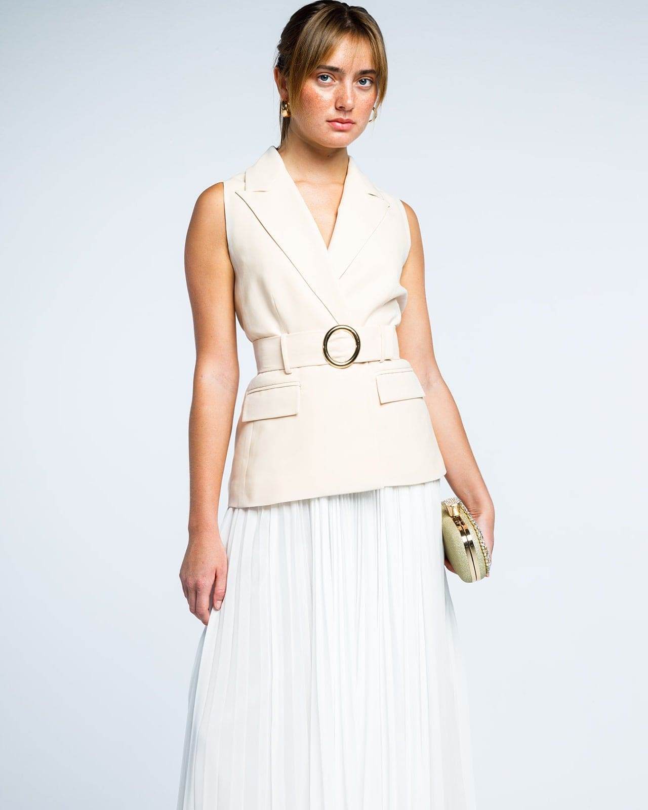 BELTED WAISTCOAT BLAZER - MOONMAINS EGY