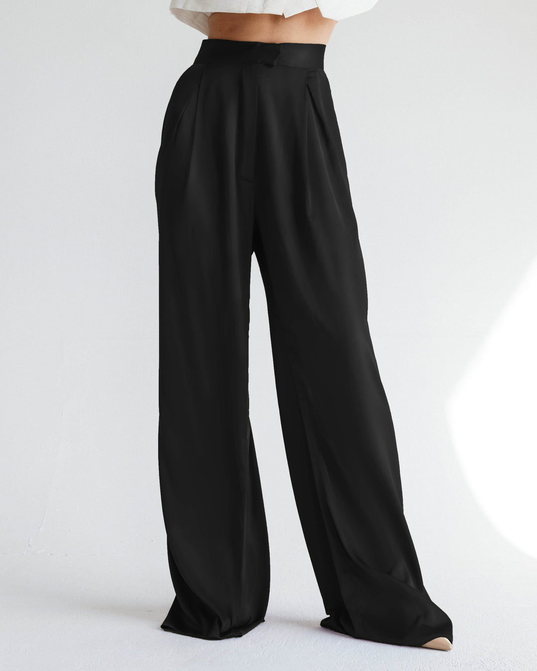 WIDE LEG SATIN PANTS - MOONMAINS EGY
