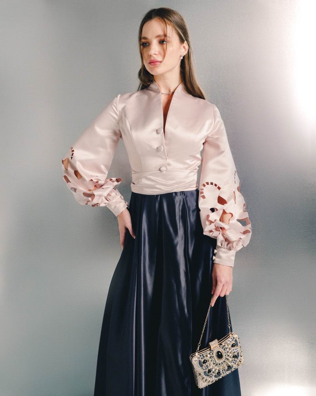 Long sleeves high neck cardi-dress - MOONMAINS EGY