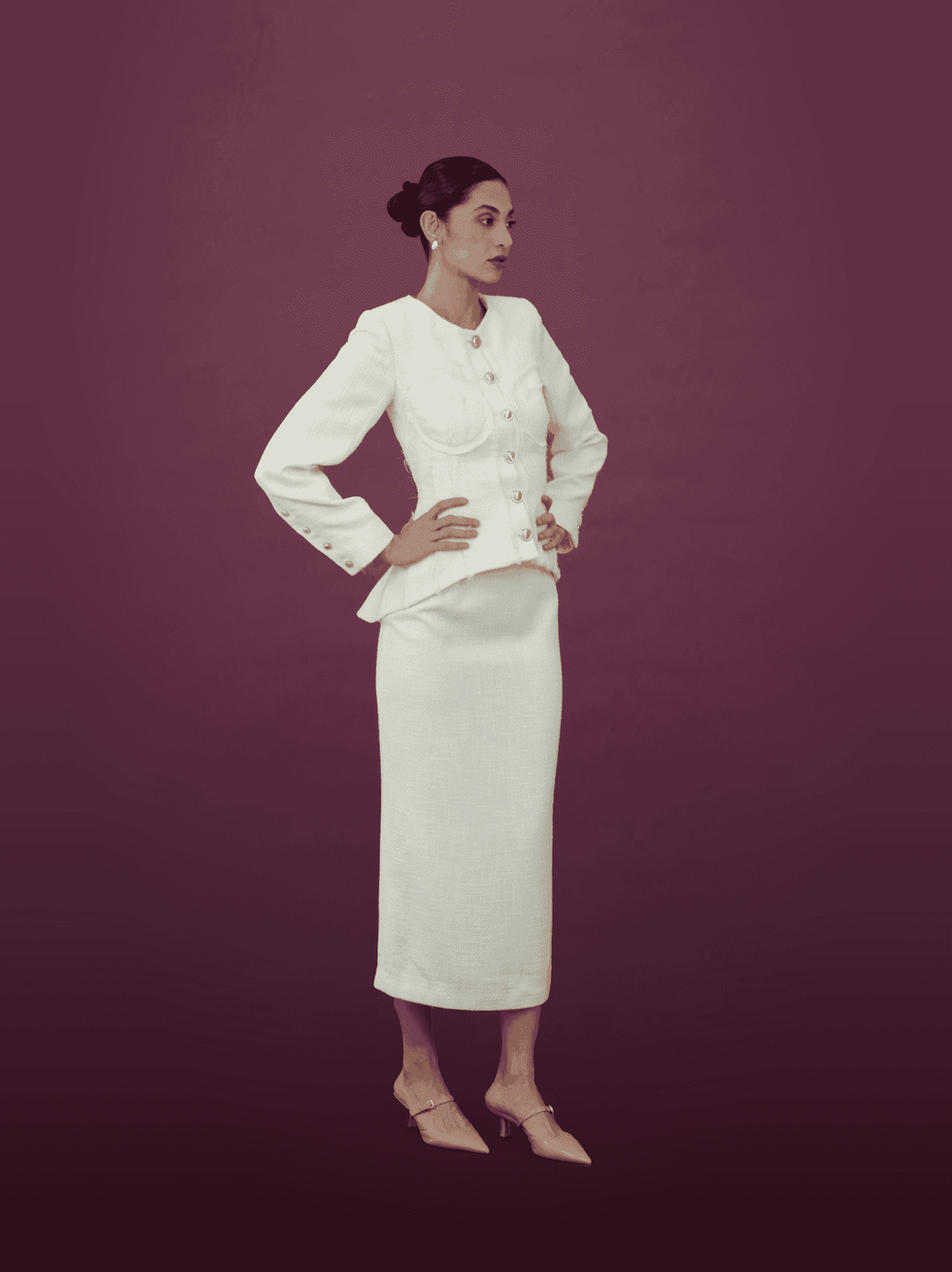 Classic Ivory Textured Ensemble - MOONMAINS EGY