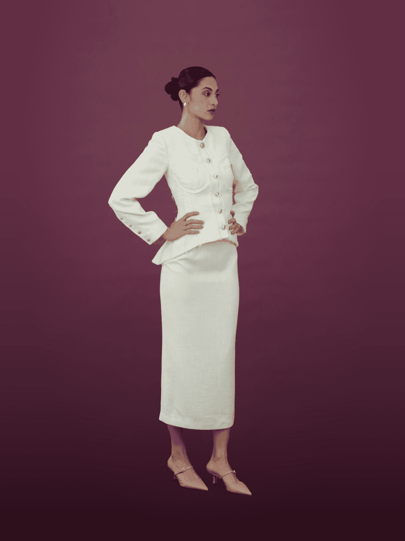 Classic Ivory Textured Ensemble - MOONMAINS EGY