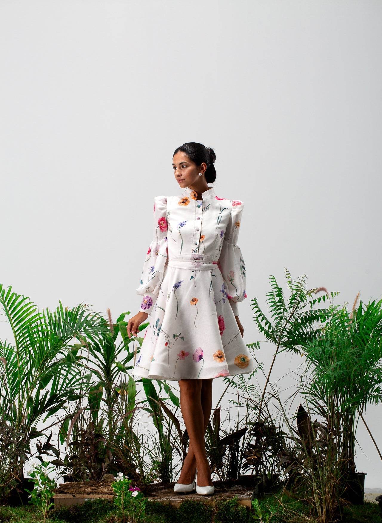 Blooming Meadow Longsleeves mini Dress - MOONMAINS EGY