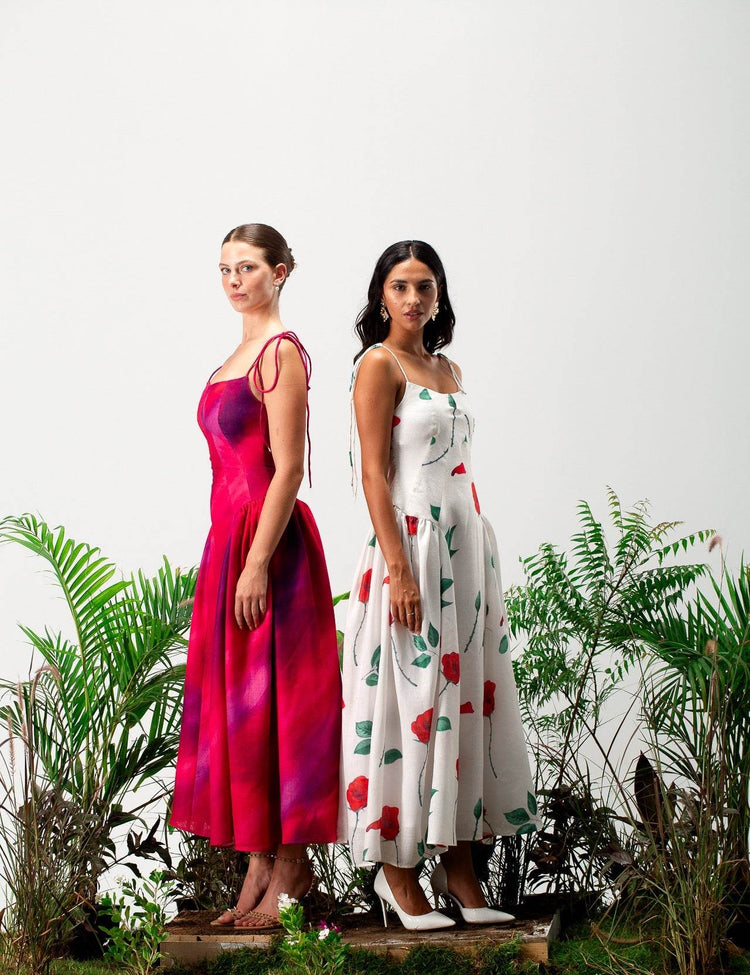Bright floral Maxi dress - MOONMAINS EGY