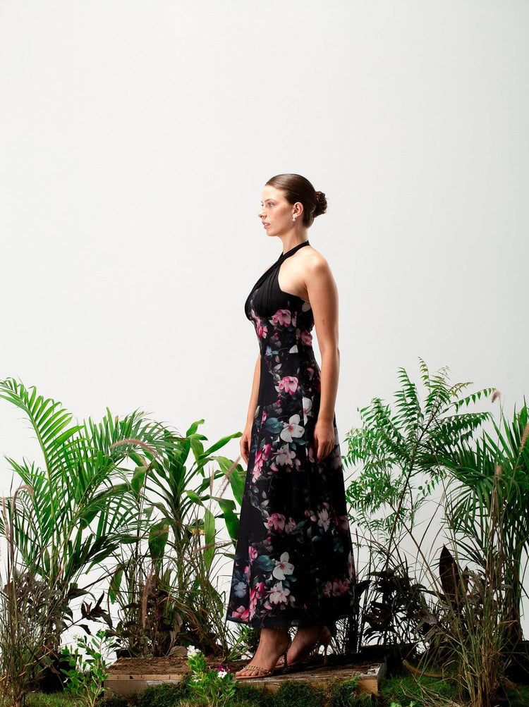 Bellie Linen Floral Dress - MOONMAINS EGY