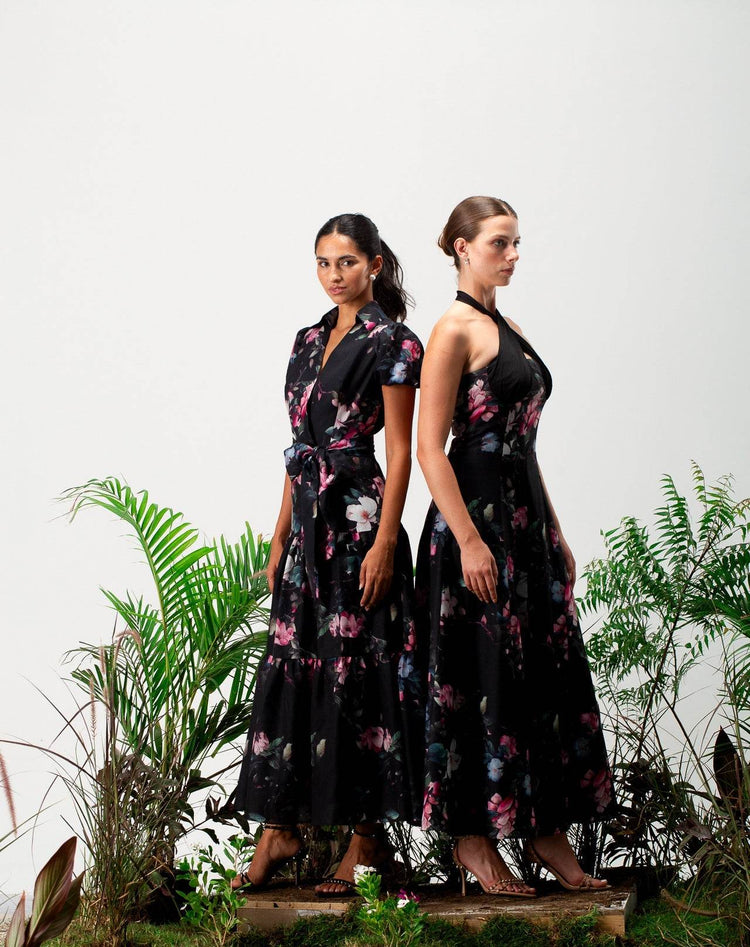 Bellie Linen Floral Dress - MOONMAINS EGY