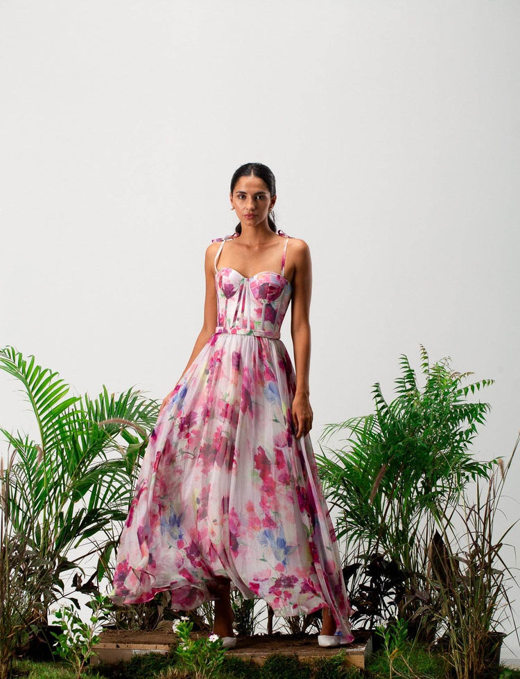 Blossom corset maxi dress - MOONMAINS EGY