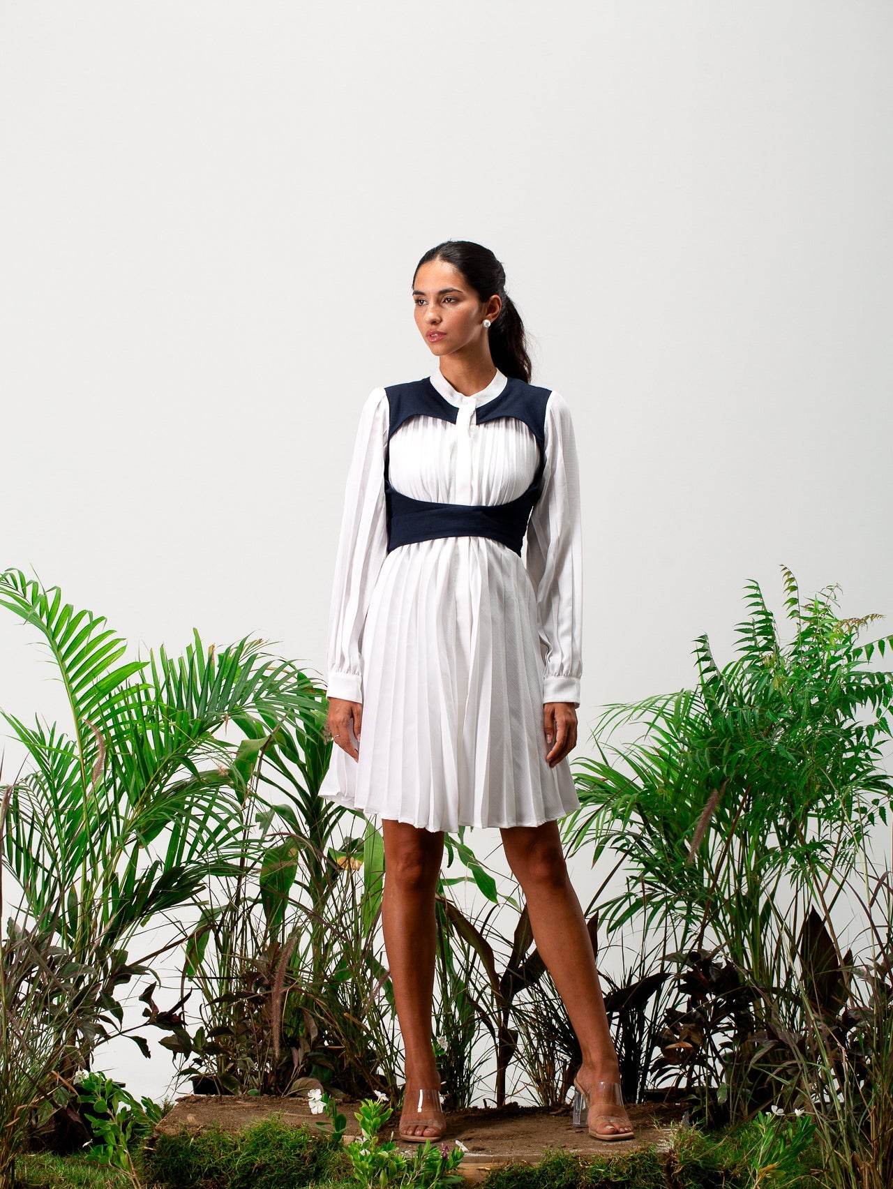 Classic Contrast Dress - MOONMAINS EGY