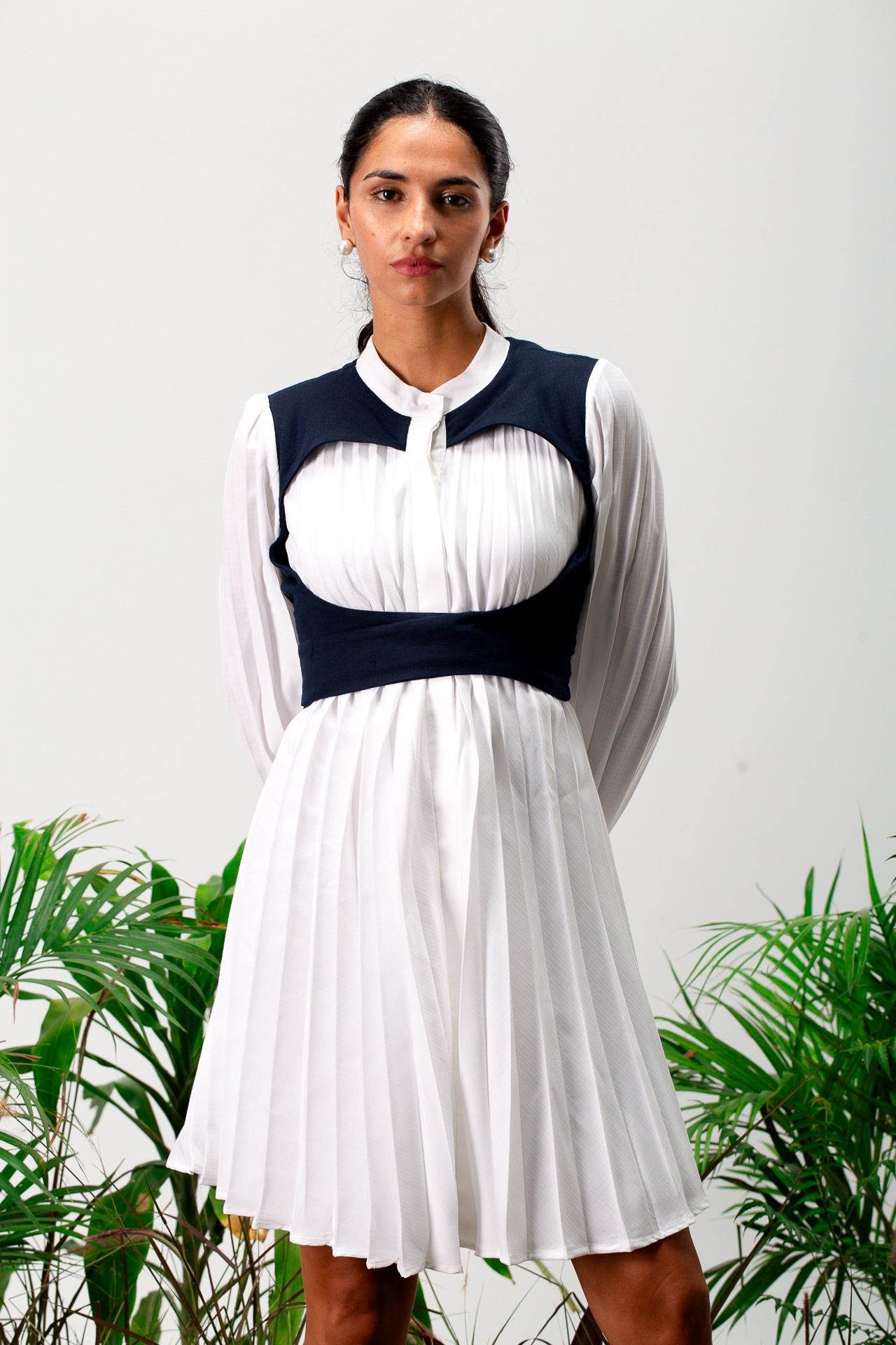 Classic Contrast Dress - MOONMAINS EGY