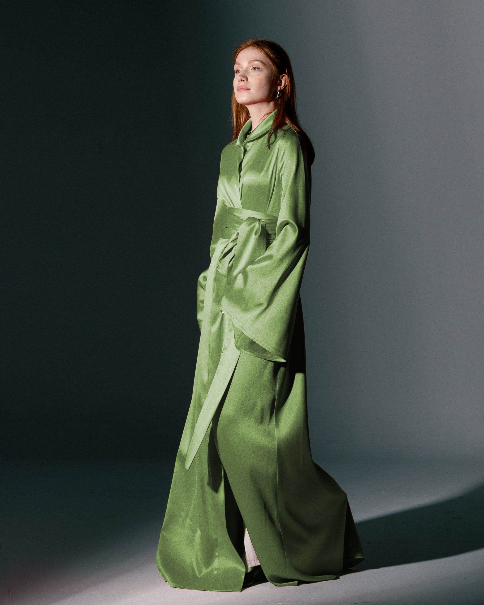 ROSANA LONG SATIN KIMONO - MOONMAINS EGY