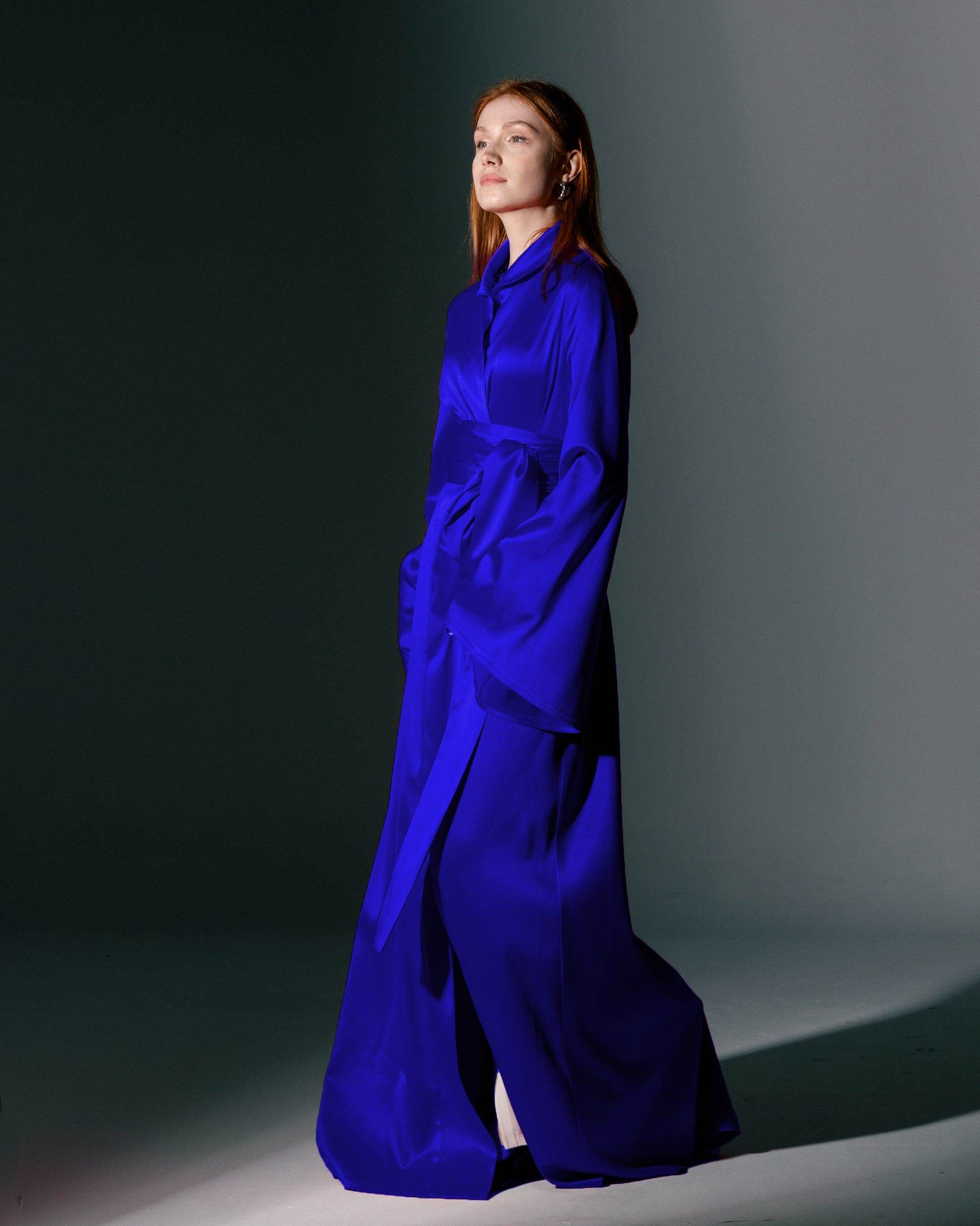 ROSANA LONG SATIN KIMONO - MOONMAINS EGY