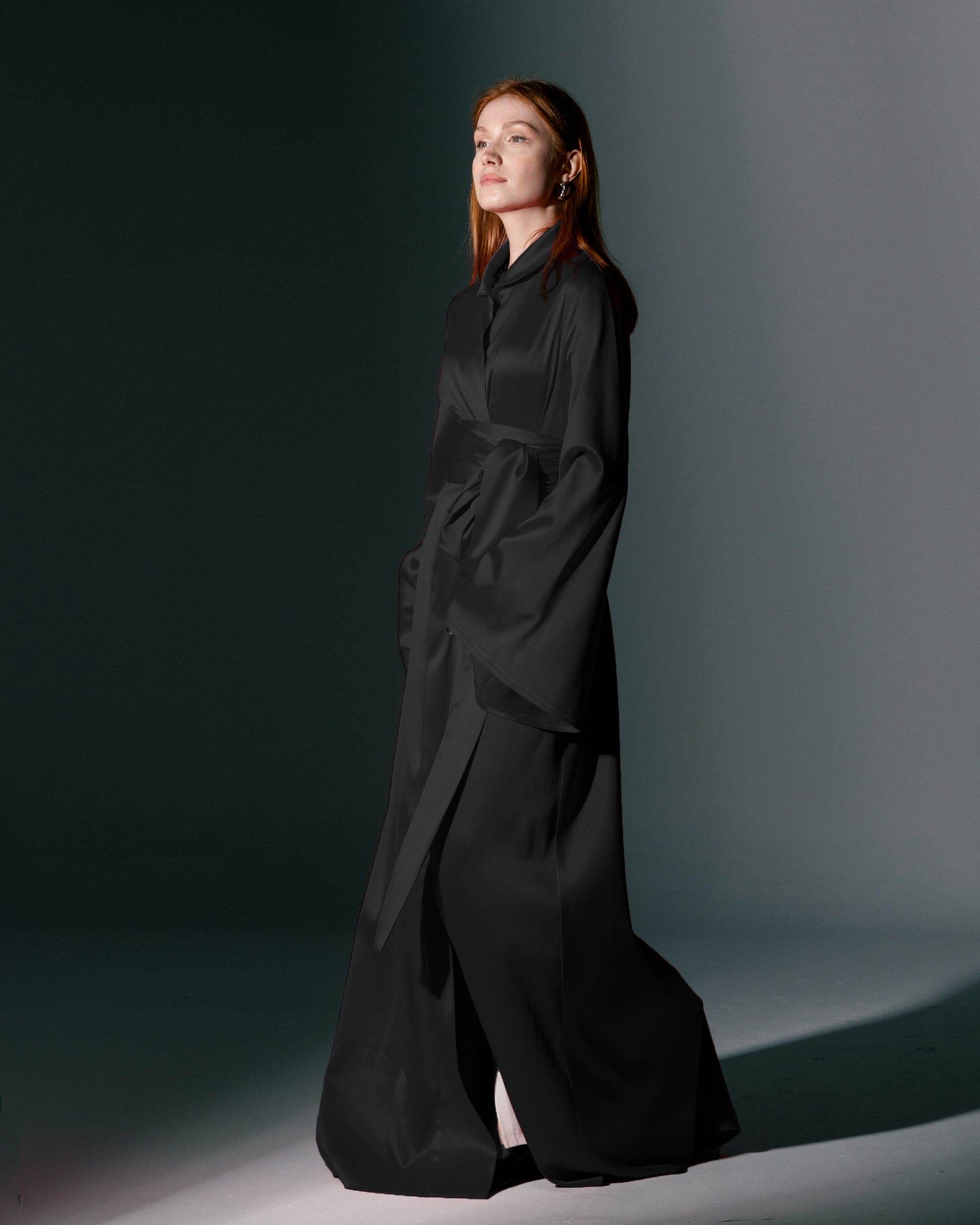 ROSANA LONG SATIN KIMONO - MOONMAINS EGY