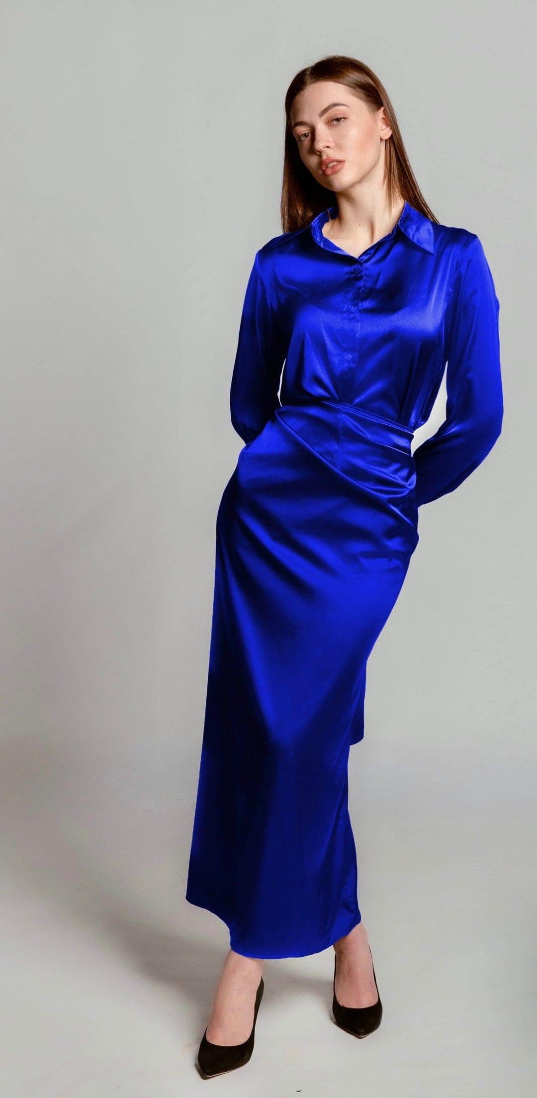 ELYSIAN WRAPPED SATIN DRESS - MOONMAINS EGY