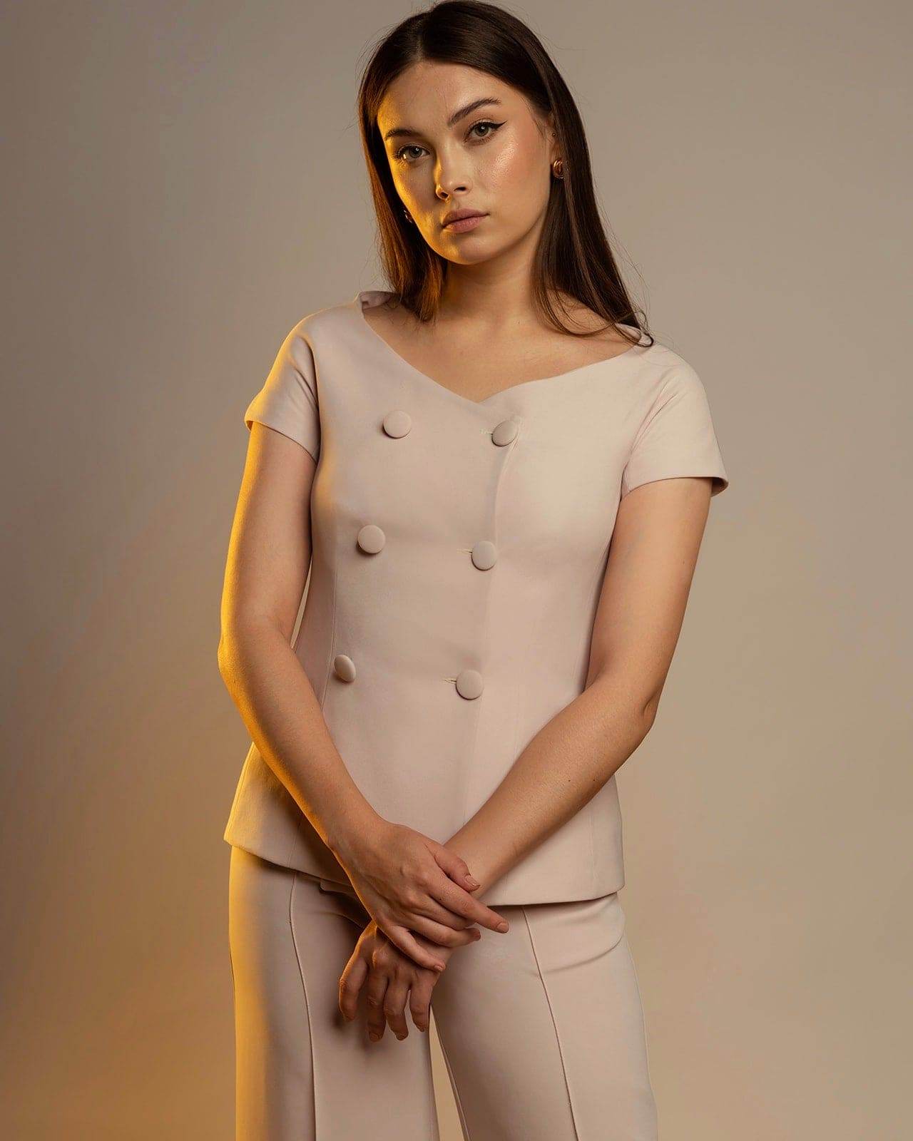 OFF THE SHOULDER DOUBLE BREASTED BLAZER - MOONMAINS EGY