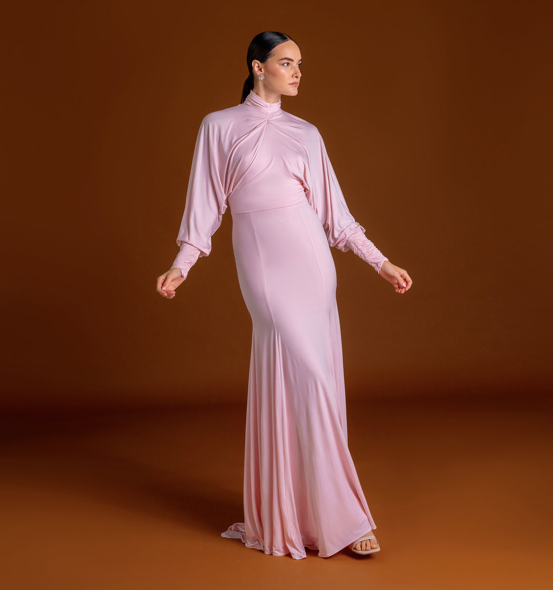 Mera Gathered Dress in Jersey