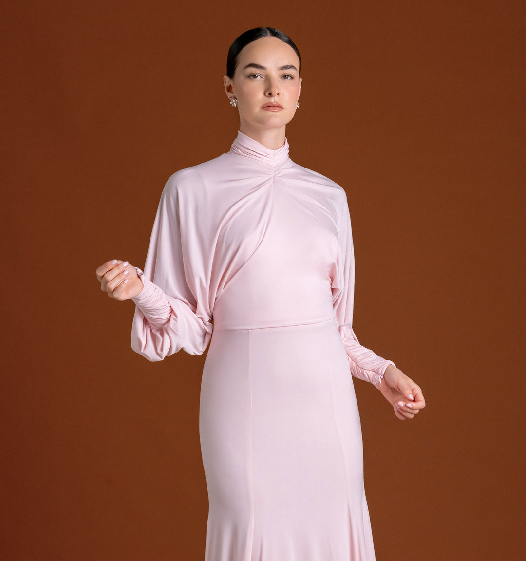 Mera Gathered Dress in Jersey
