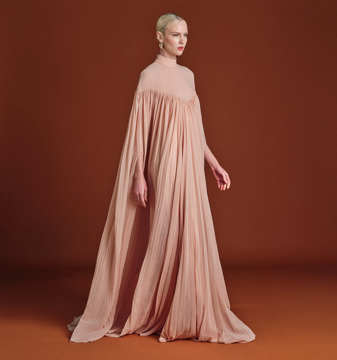 Rima plisse gown dress