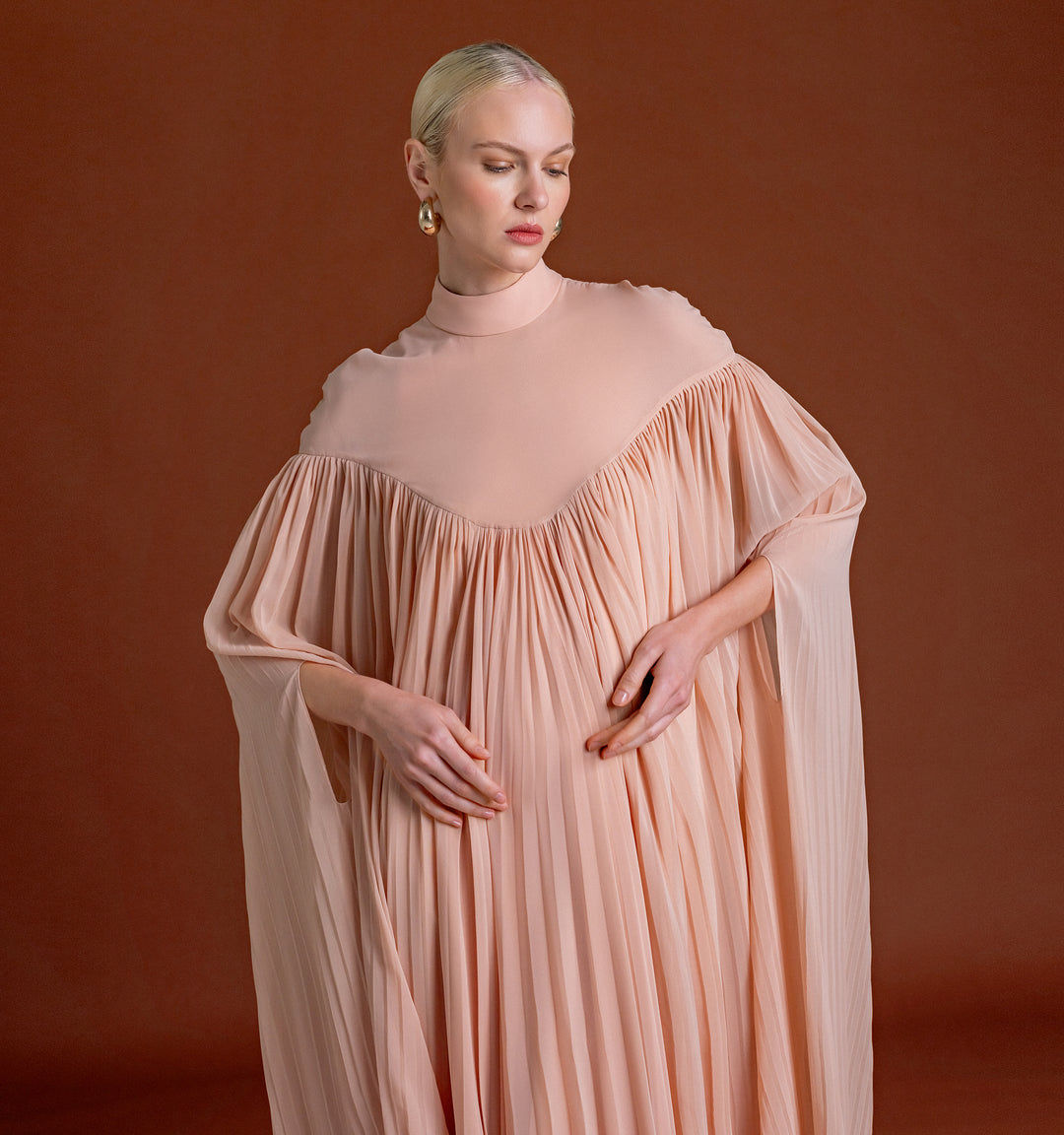 Rima plisse gown dress