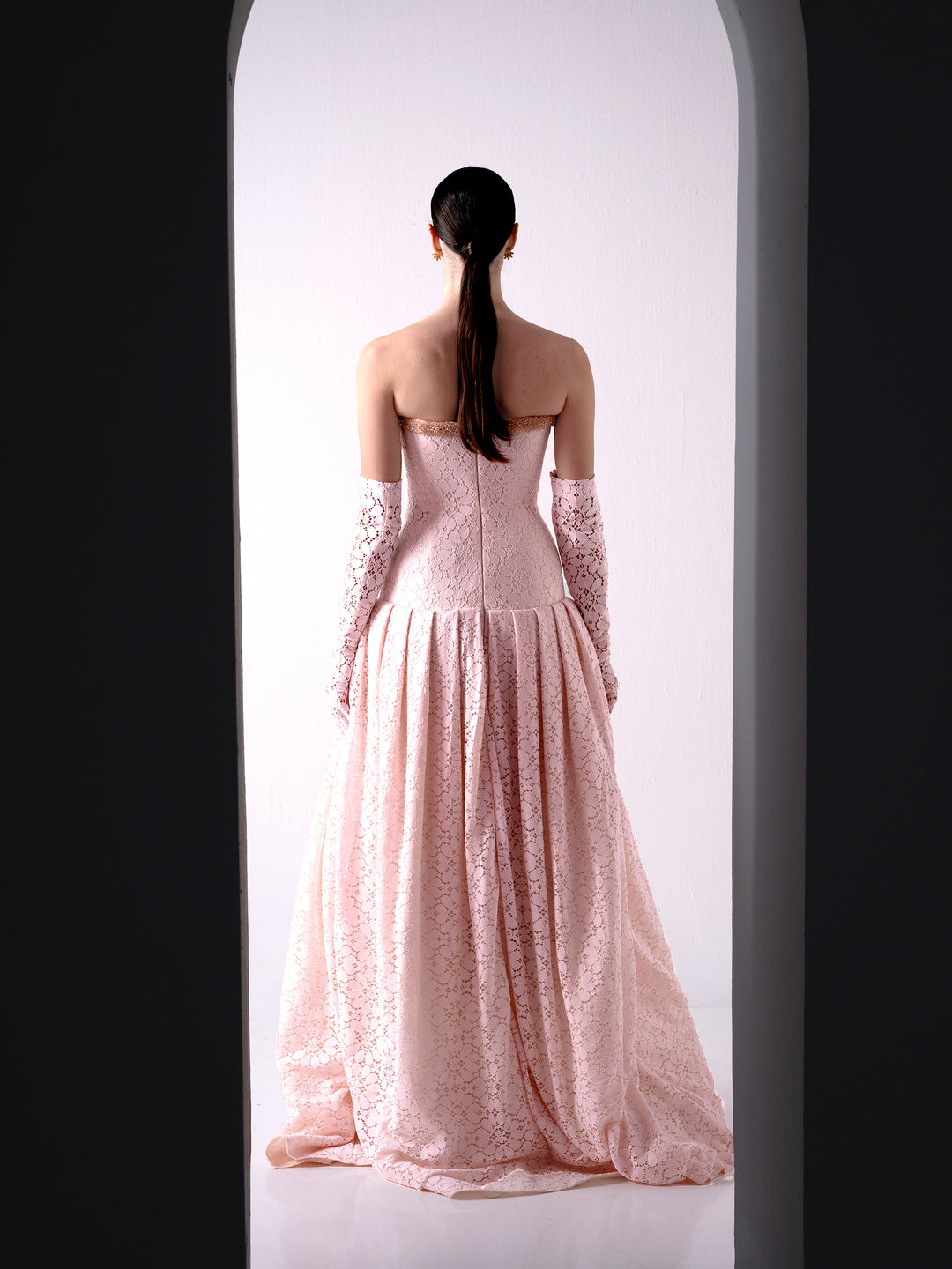 Rosette Strapless Gown