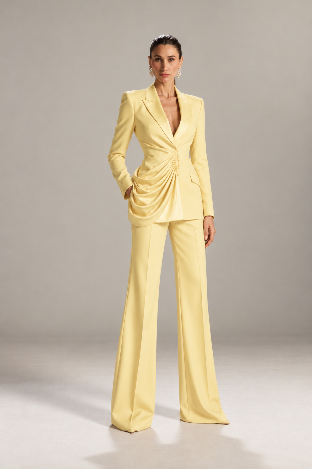 Adriana Draped Crepe Suit