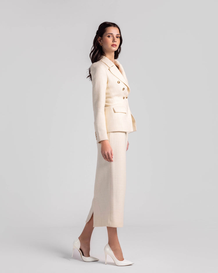 Double breasted tweed Skirt - MOONMAINS EGY