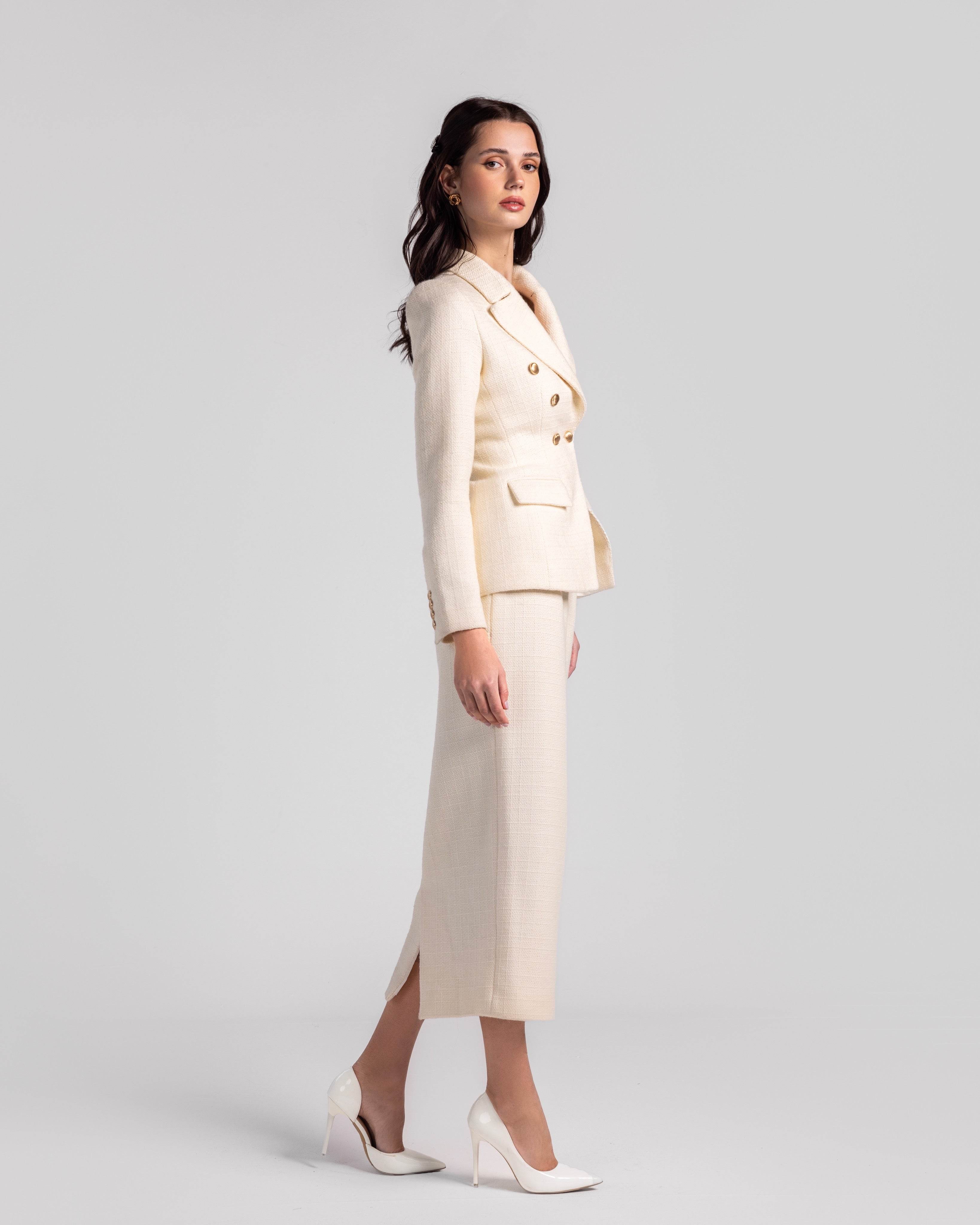 Double breasted tweed blazer - MOONMAINS EGY