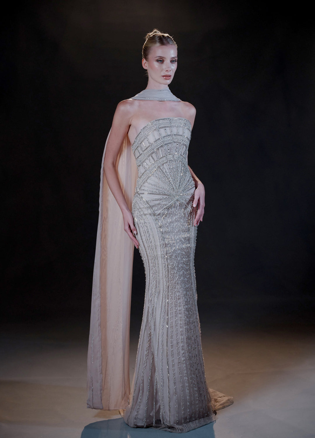 Elarienne Crystal Cape Dress