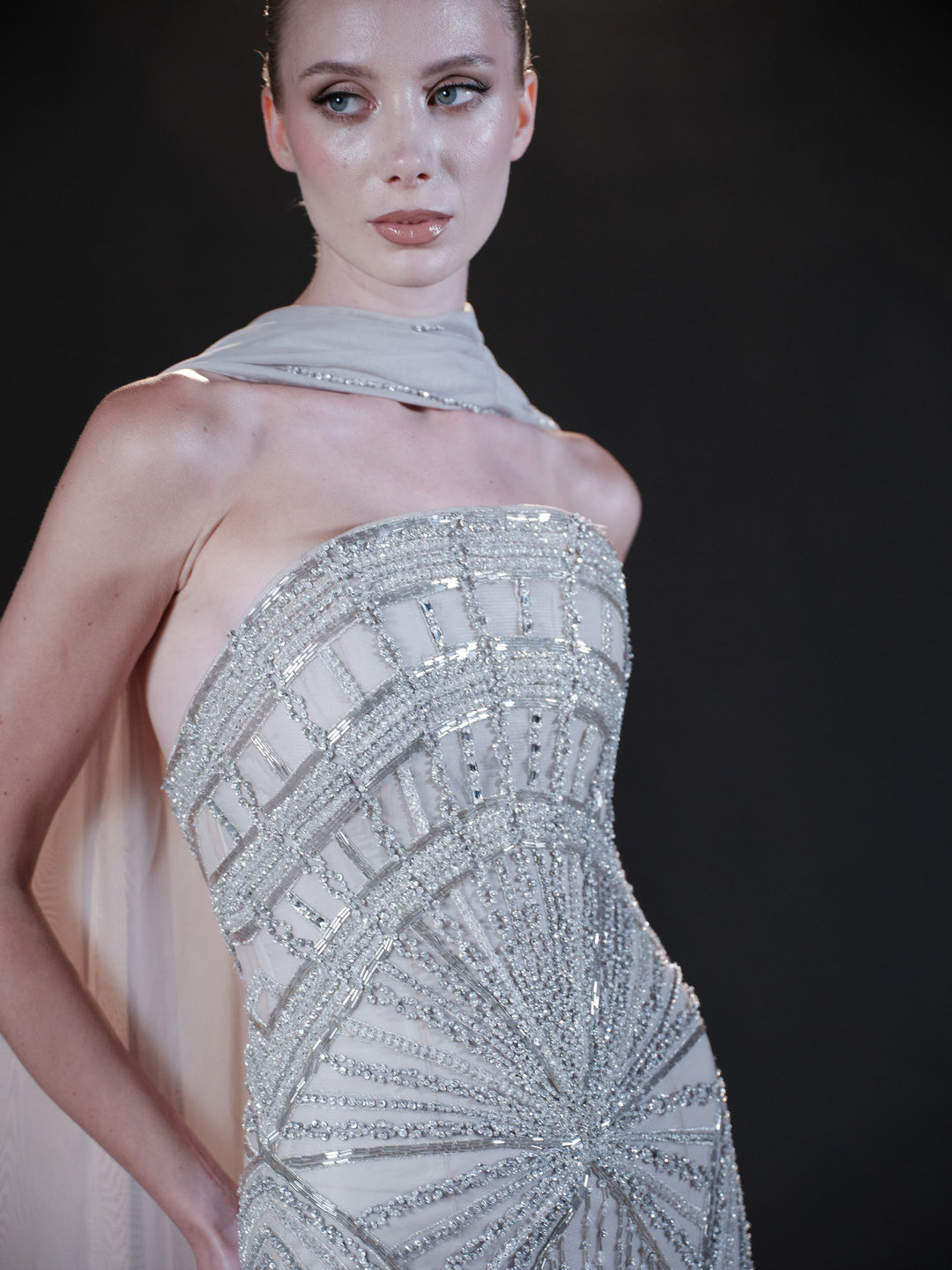 Elarienne Crystal Cape Dress