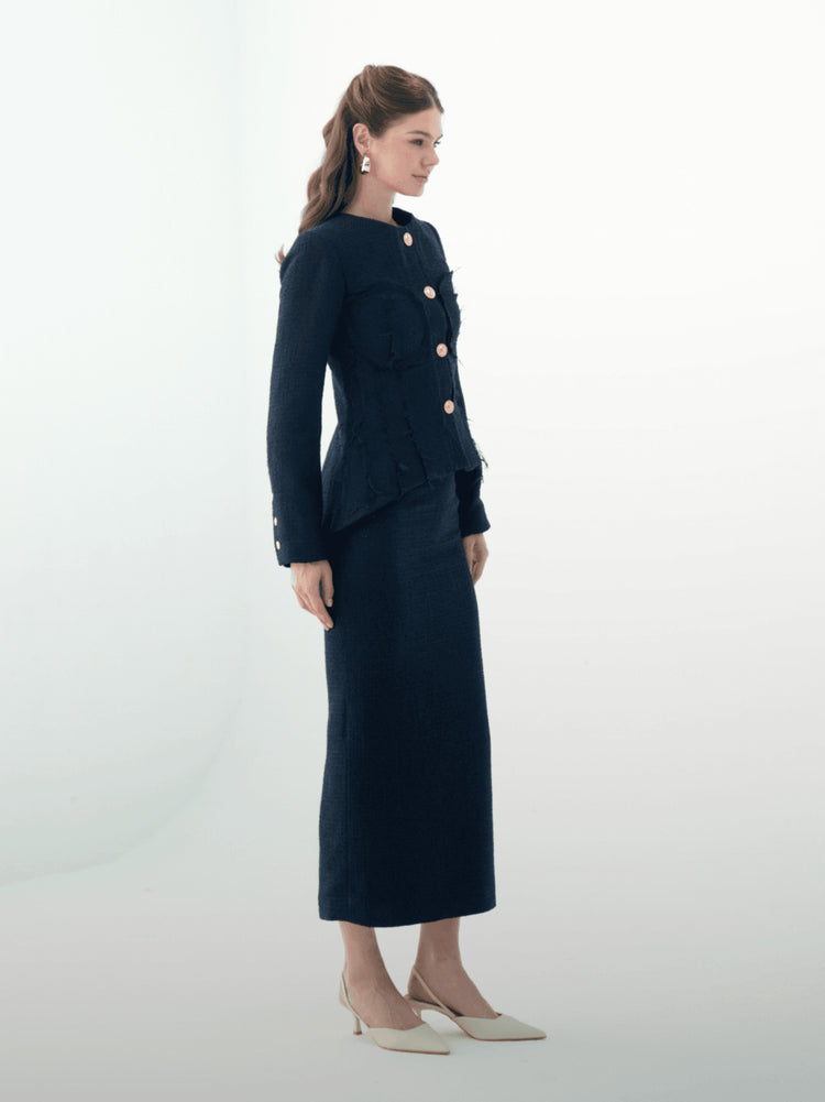 Tweed Navy blue Suit - MOONMAINS EGY