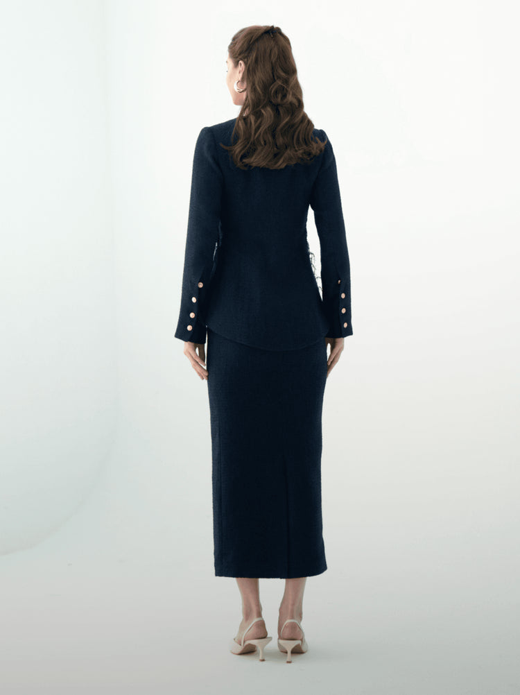 Tweed Navy blue Suit - MOONMAINS EGY