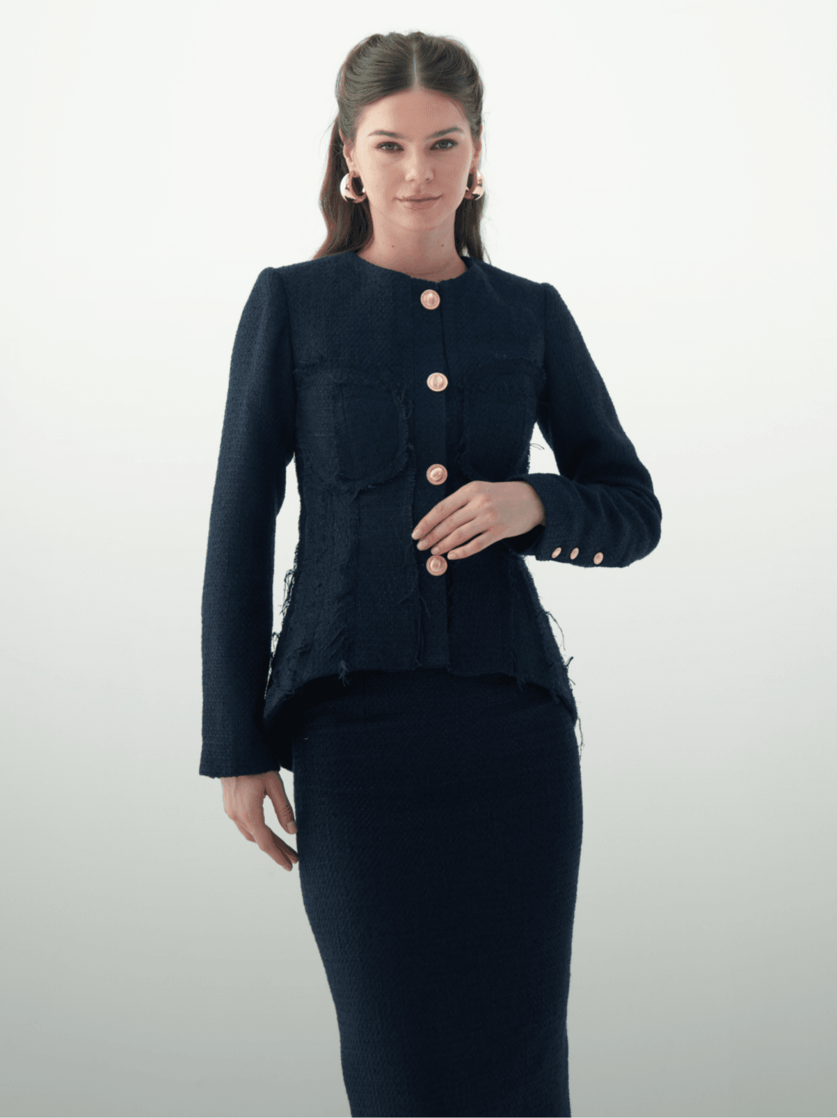 Tweed Navy blue Suit - MOONMAINS EGY