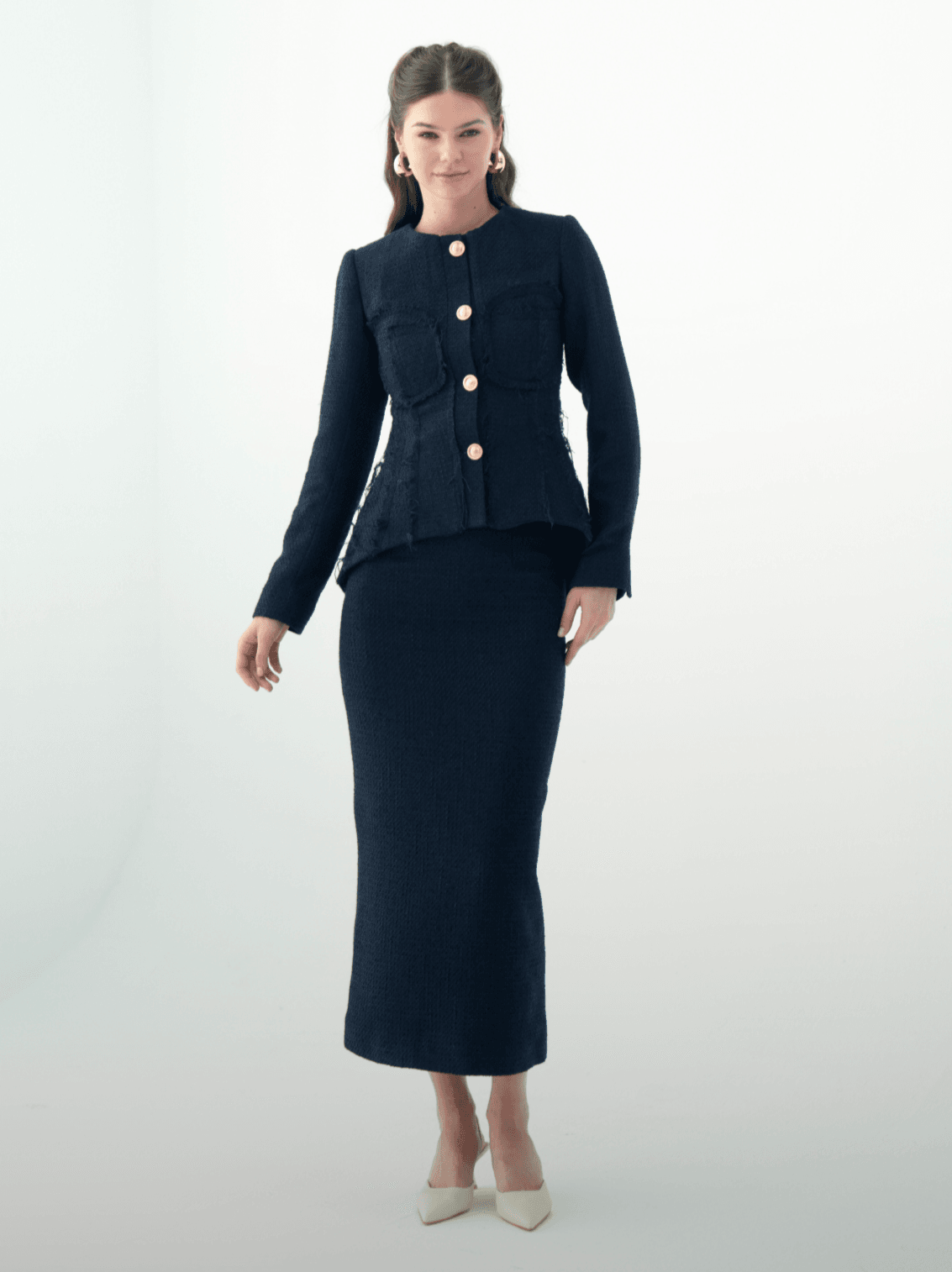 Tweed Navy blue Suit - MOONMAINS EGY