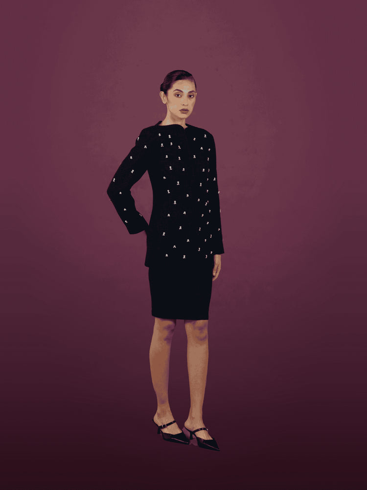 Azure Elegance Belted Ensemble - MOONMAINS EGY