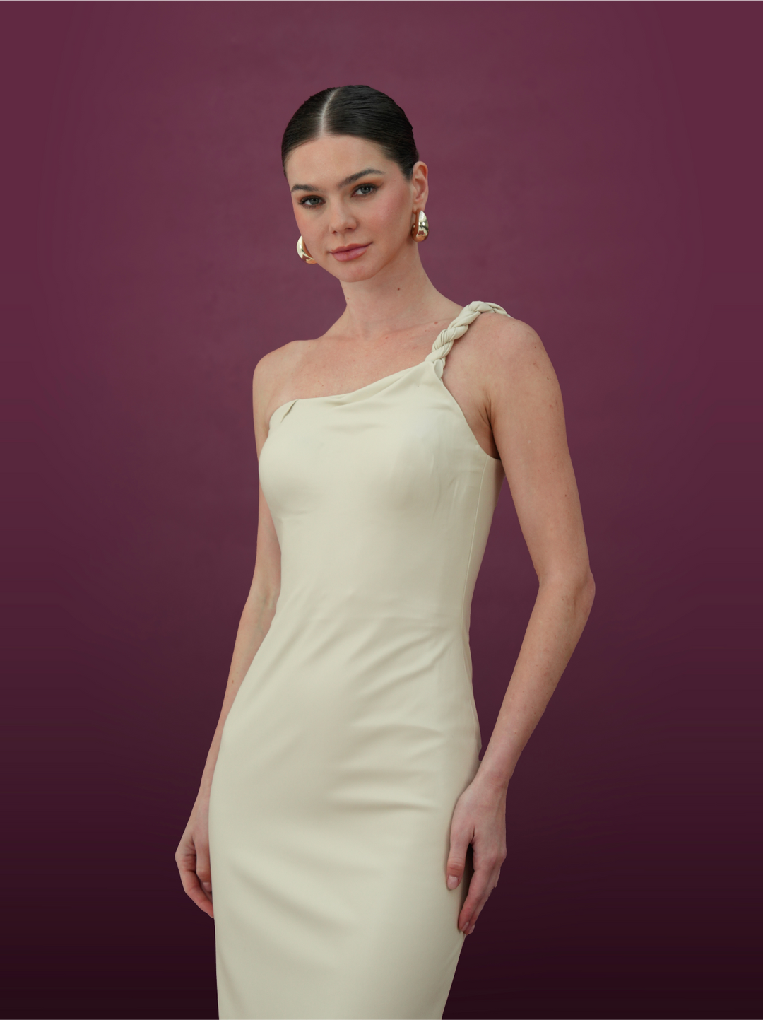 One-Shoulder Midi Dress