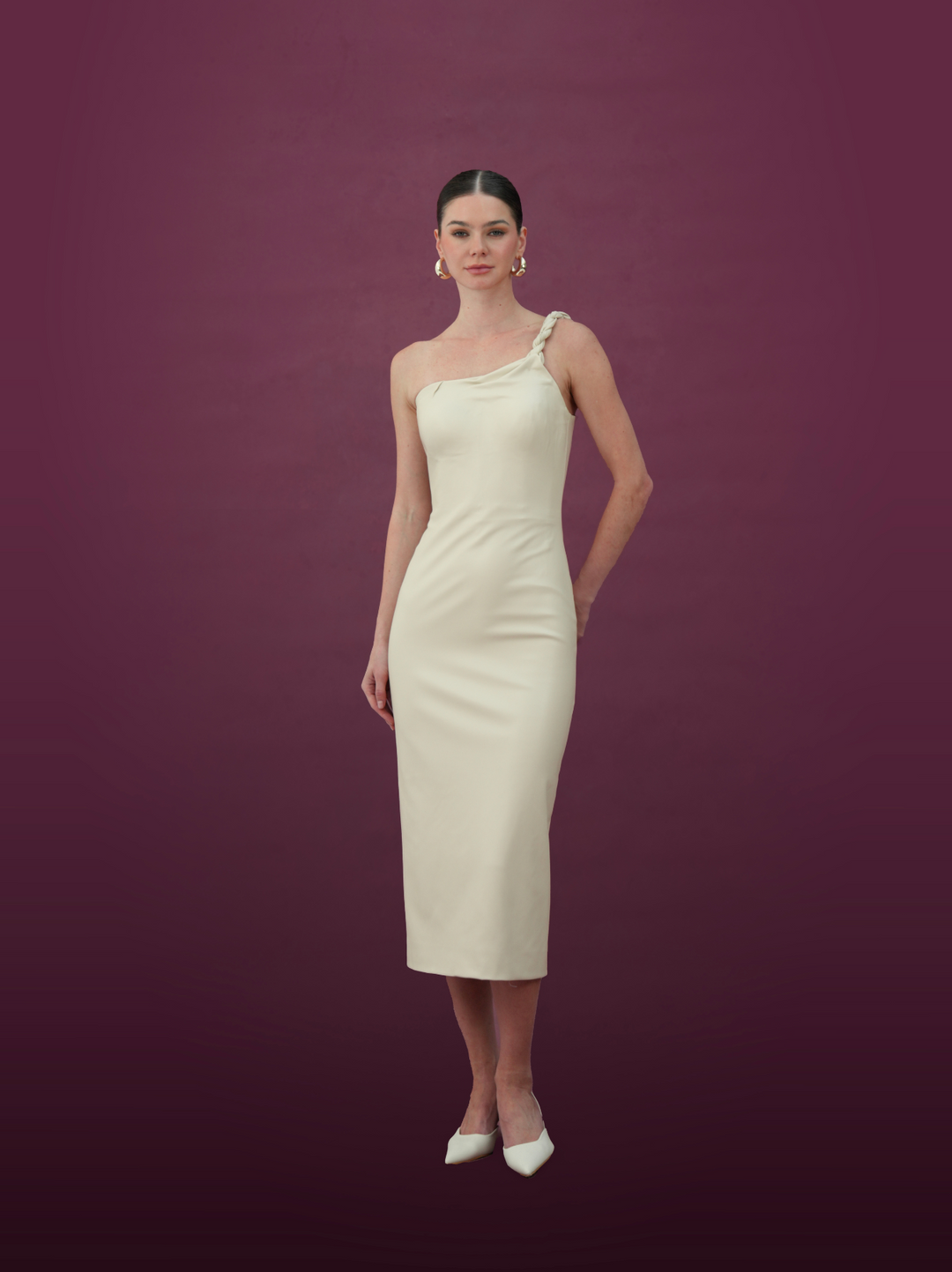 One-Shoulder Midi Dress