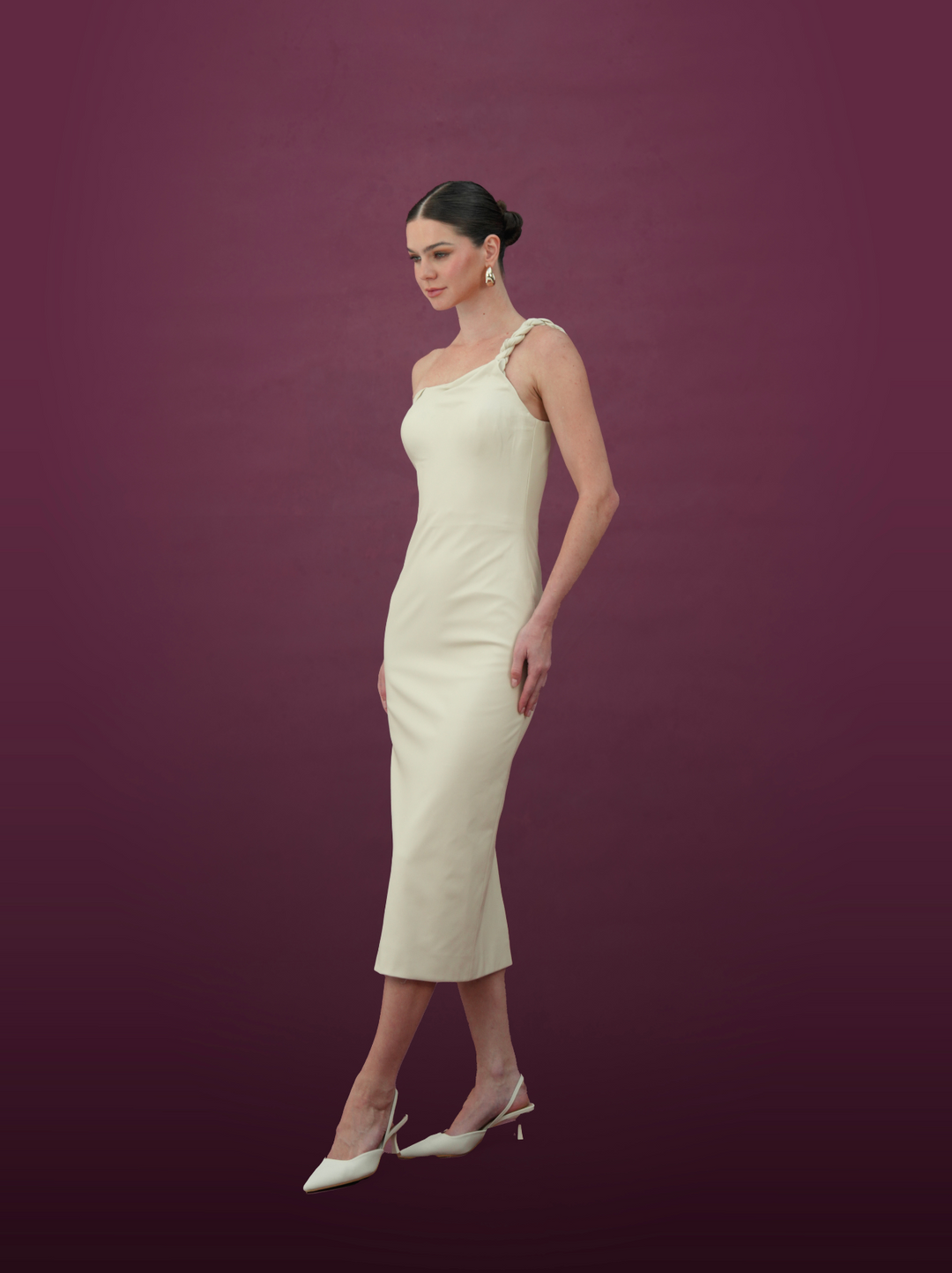 One-Shoulder Midi Dress