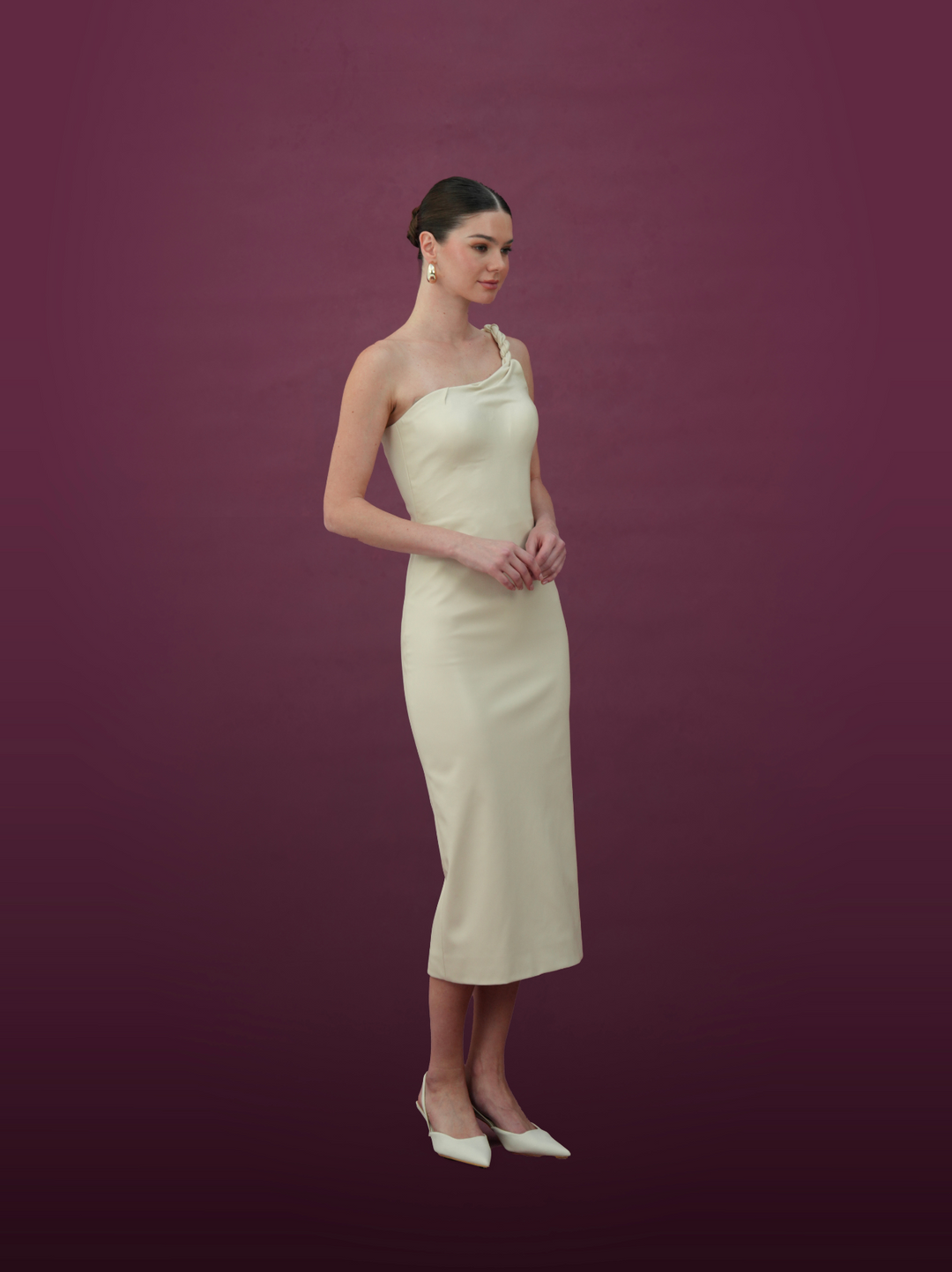 One-Shoulder Midi Dress
