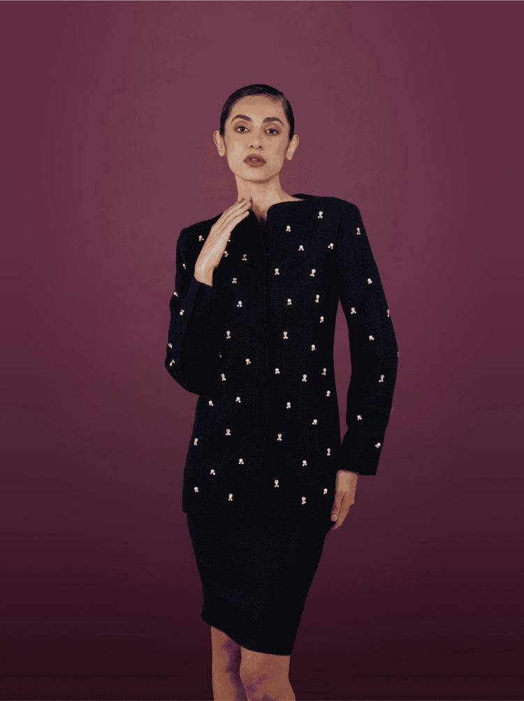 Azure Elegance Belted Ensemble - MOONMAINS EGY