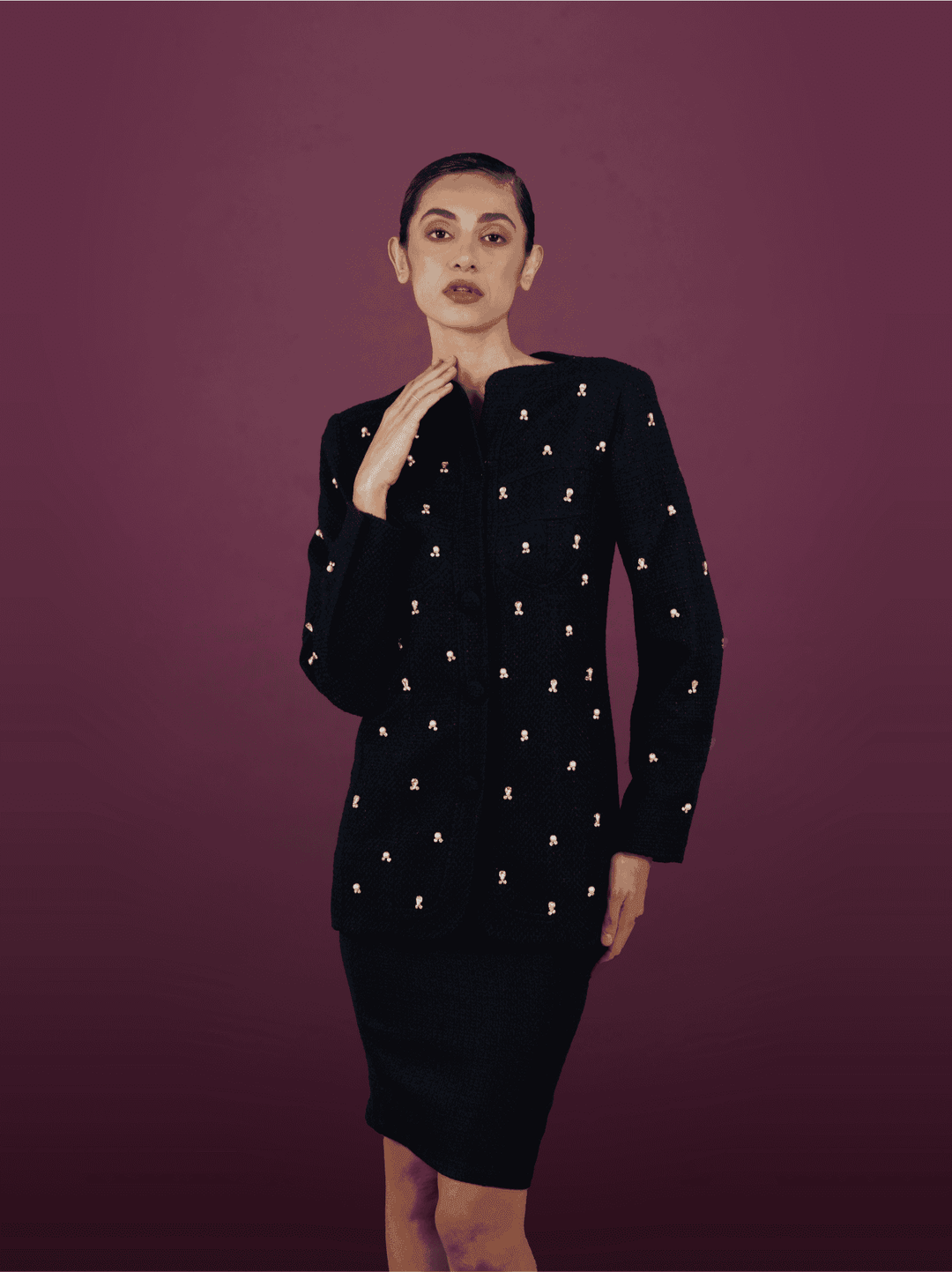 Azure Elegance Belted Ensemble - MOONMAINS EGY